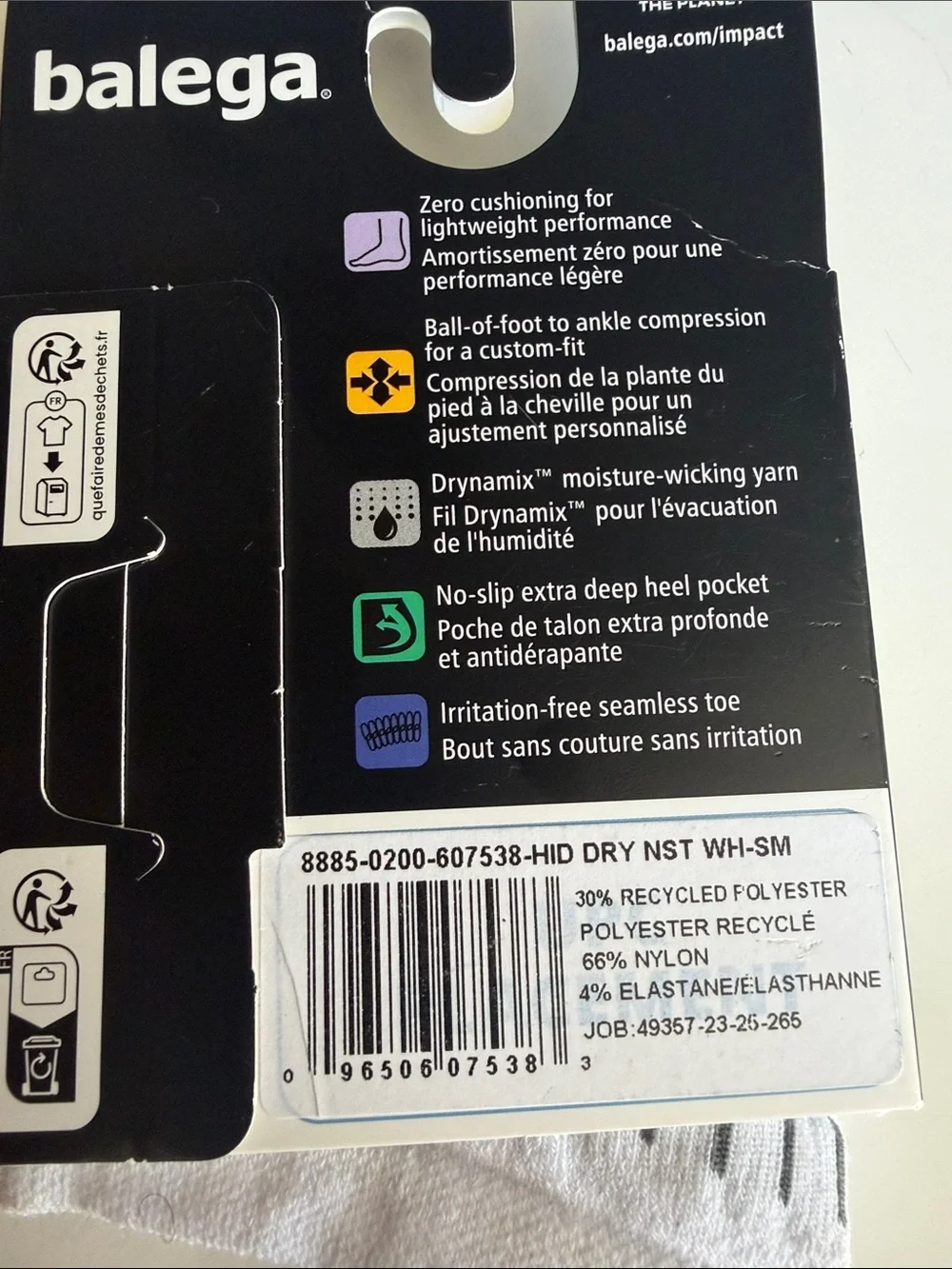 Balega Hidden Dry socks size small